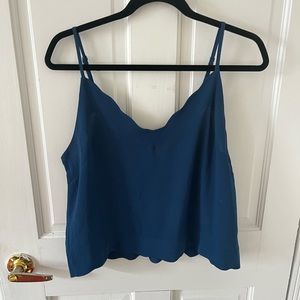 LUSH navy blue cropped tank top